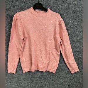 INC International Concepts Pink Sweater with Pearl Details - Size XL, NWT